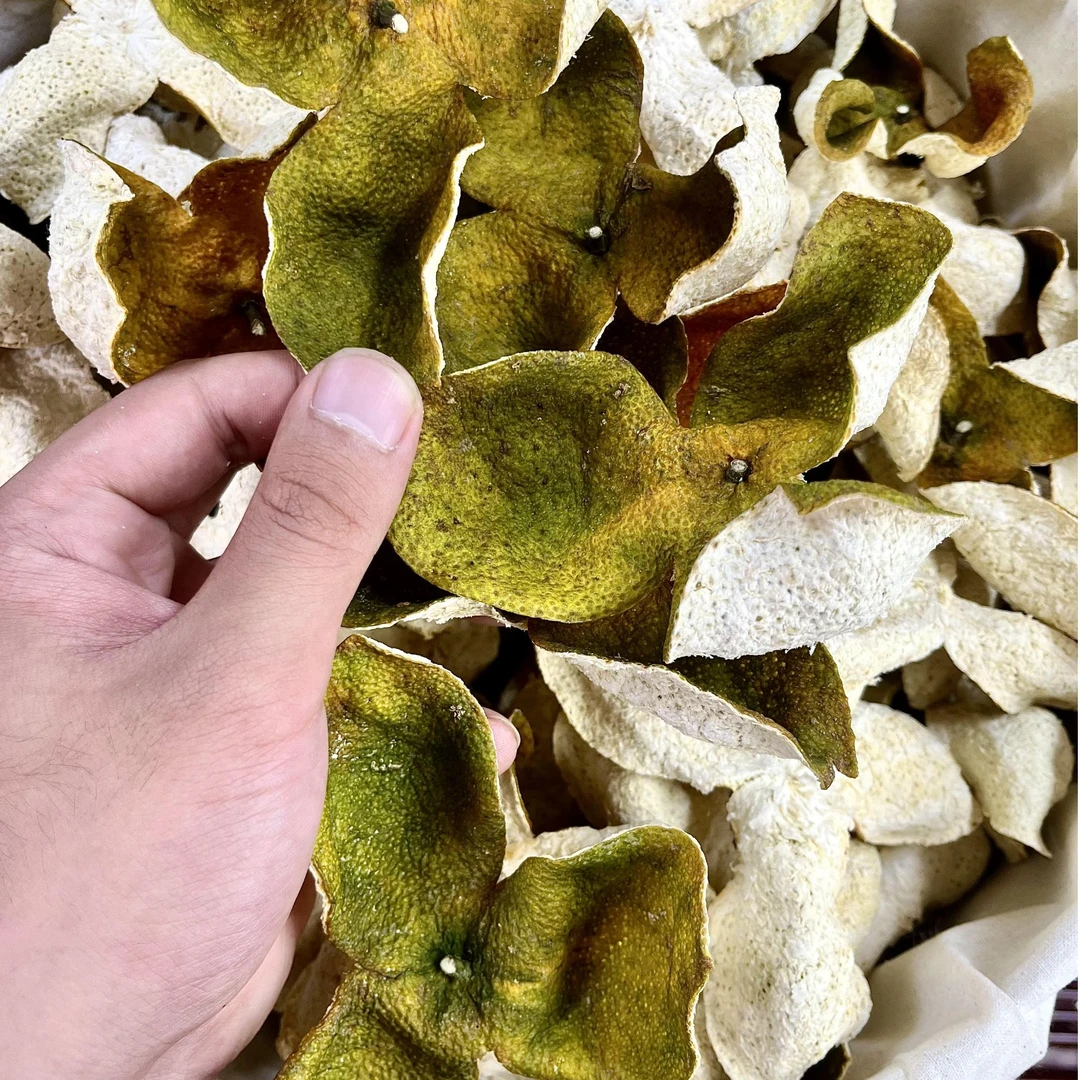 新会2024东甲二红皮新皮圈枝核心产区老树自然生晒鲜果陈皮