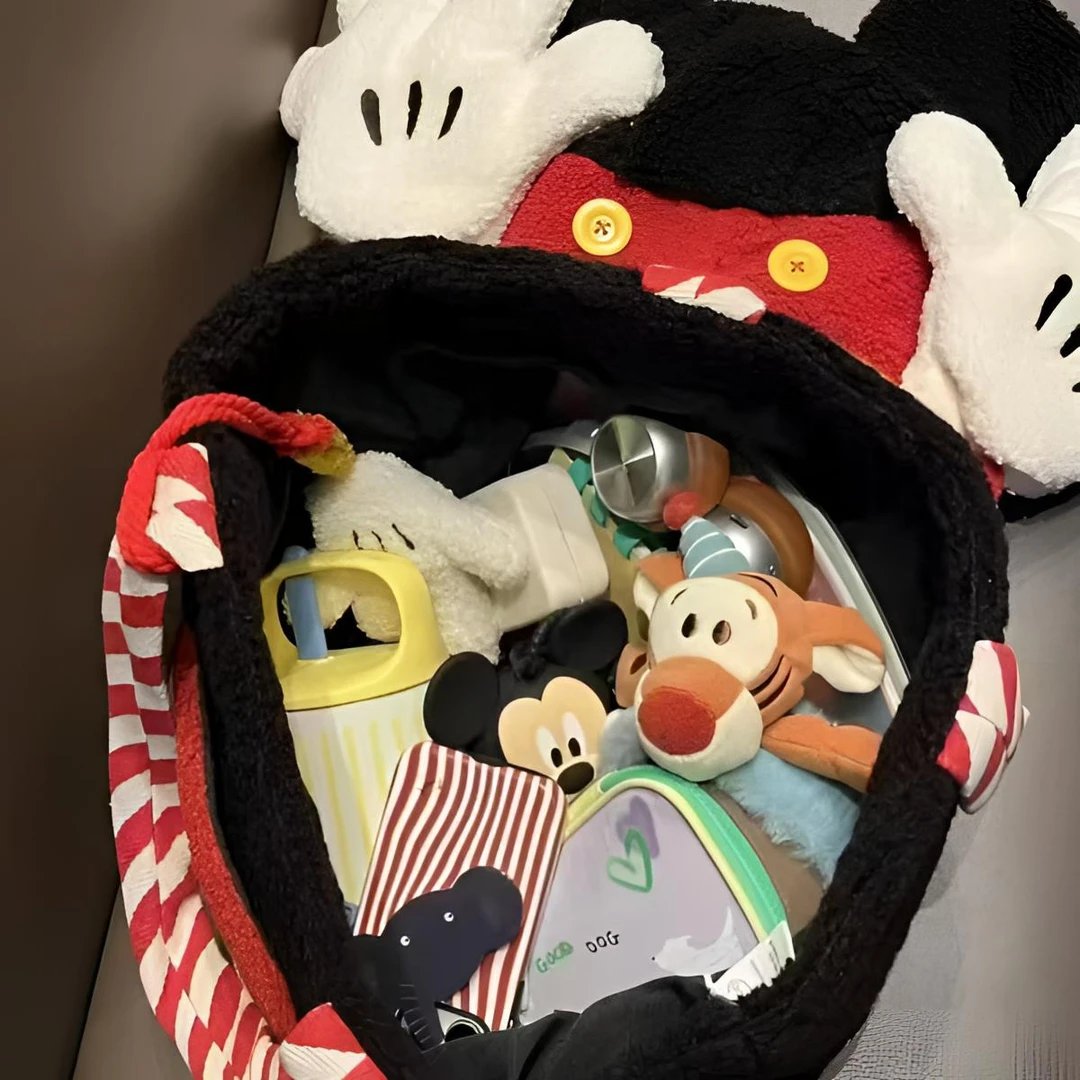 爆款高颜值羊羔绒托特包外出收纳整理通勤包大包可爱大容量手拎包