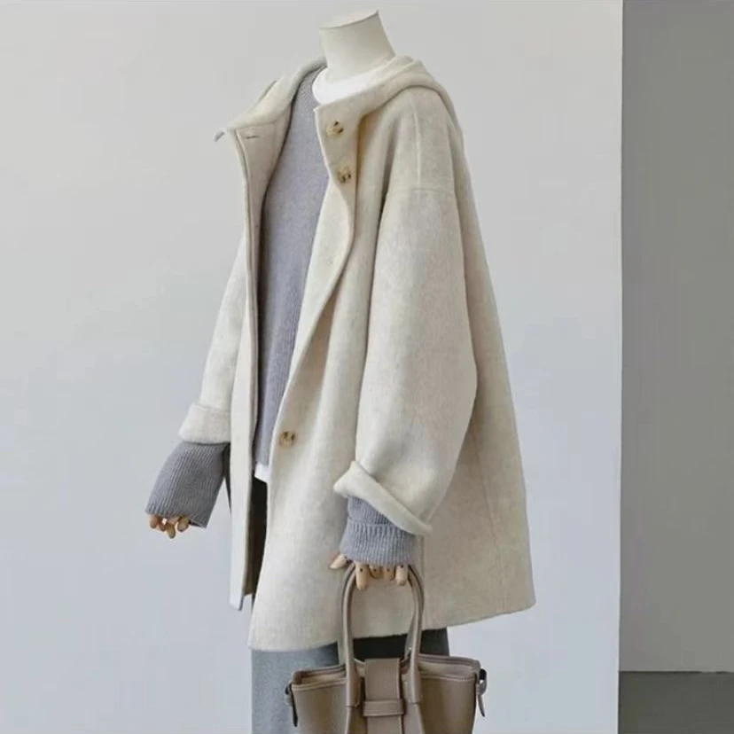 小霞推荐【东大门】桑蚕丝兔毛高端轻奢时尚羊毛大衣2409027