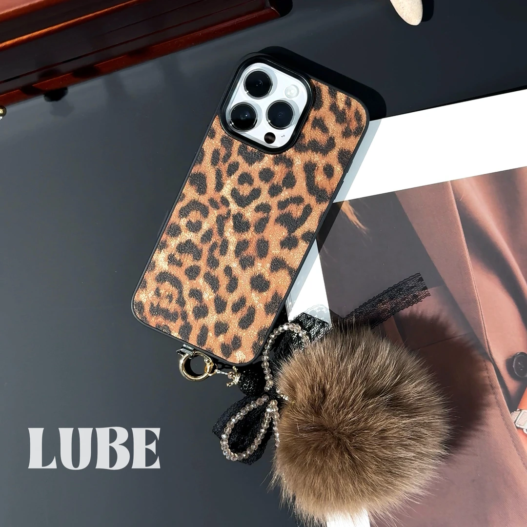 【皮质豹纹】歪歪高定皮质磁吸手机壳适用于iPhone15promax/14/13