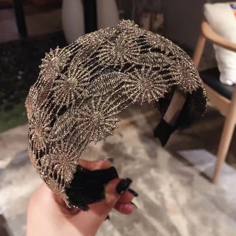 蕾丝宽边发箍遮白发的头箍简约百搭外出防滑发卡压发洗脸网红头饰