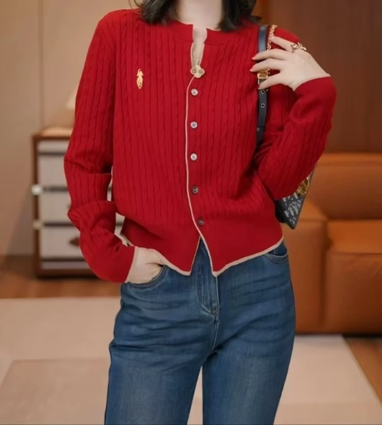 2024秋冬新款洋气毛衣开衫外套百搭长袖上衣AB050