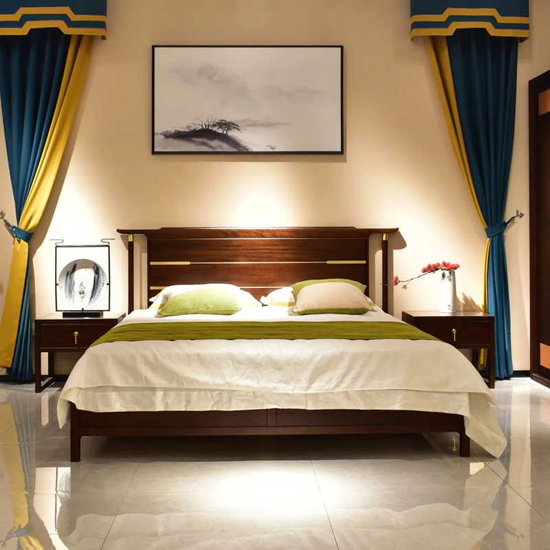 半墨 新中式全实木床现代中式1.8m主卧床双人床1.5米婚床卧室家具