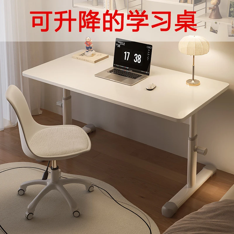 台式电脑桌可升降书桌学生家用学习写字桌子简易出租屋办公工作台