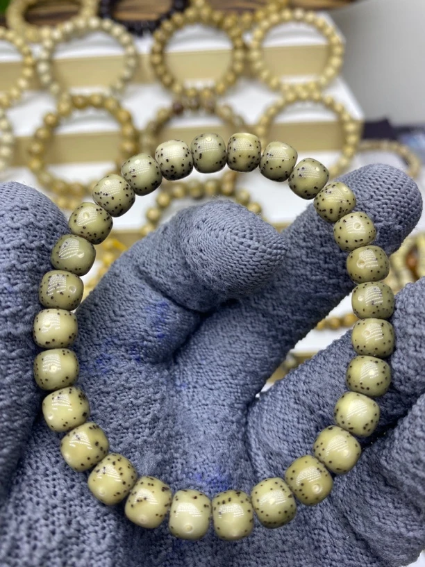 星月菩提手串果冻奶奶灰通体大眼睛火龙果星点