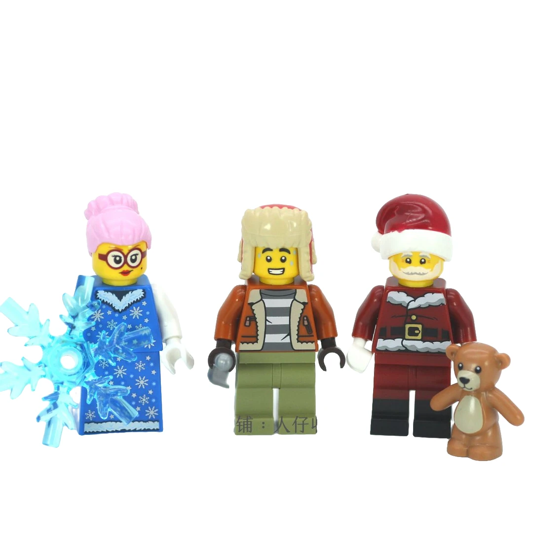 正品r bam自组人仔 2023圣诞 深红圣诞老人+铲雪男孩+蓝裙子