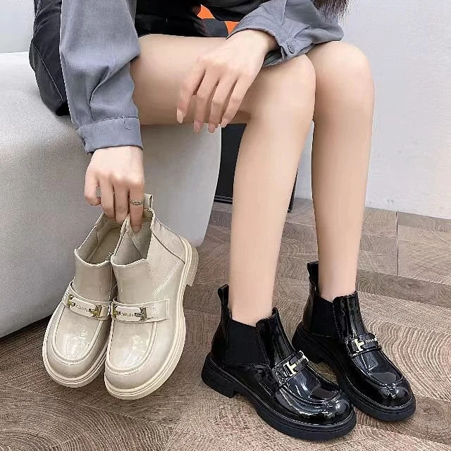 切尔西靴女春秋单靴2025新款厚底短靴烟筒靴马丁靴22311