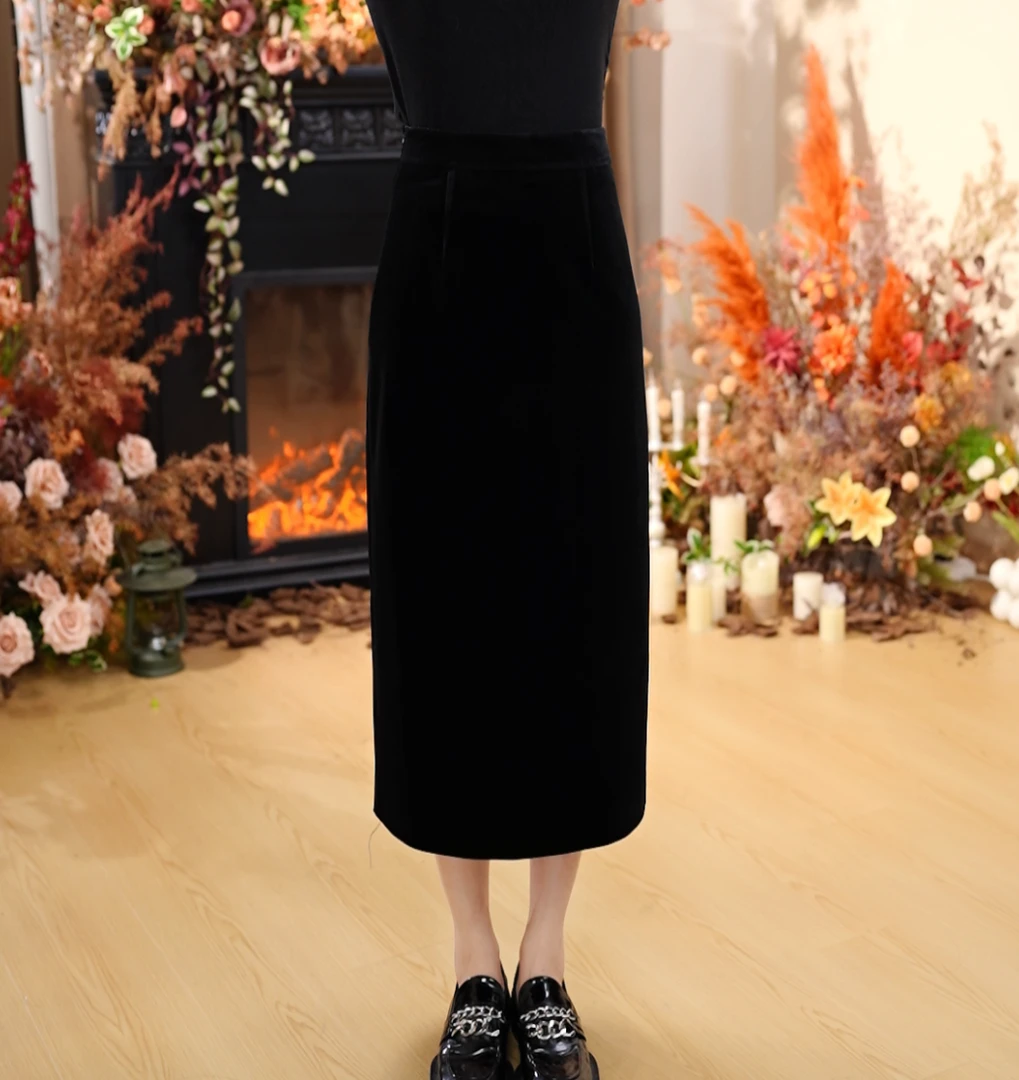 【LC玫瑰的故事】2024秋冬新款气质轻奢小香风时尚半裙