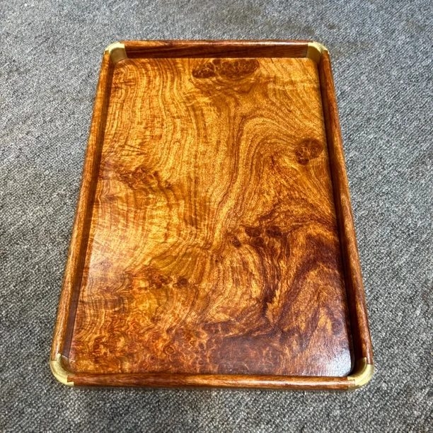 花梨瘤疤鬼脸独板茶盘托盘文盘水果盘仿古家居工艺品