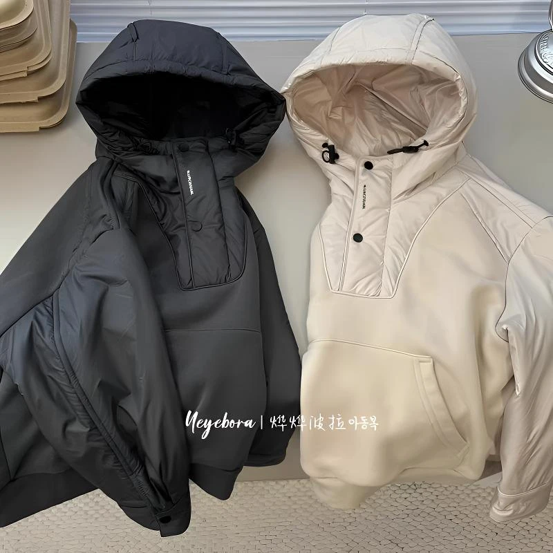 韩国童装男童连帽卫衣2024秋冬装儿童长袖中大童拼接上衣潮加厚