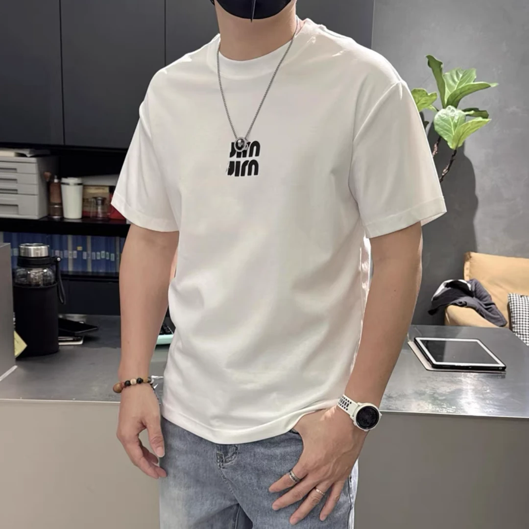 《京奢专属》夏季新款简约休闲字母印花短袖男女同款百搭简约T恤