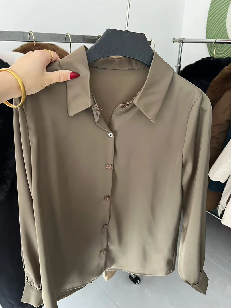 孤品秋冬款华尔缎时尚女衬衫