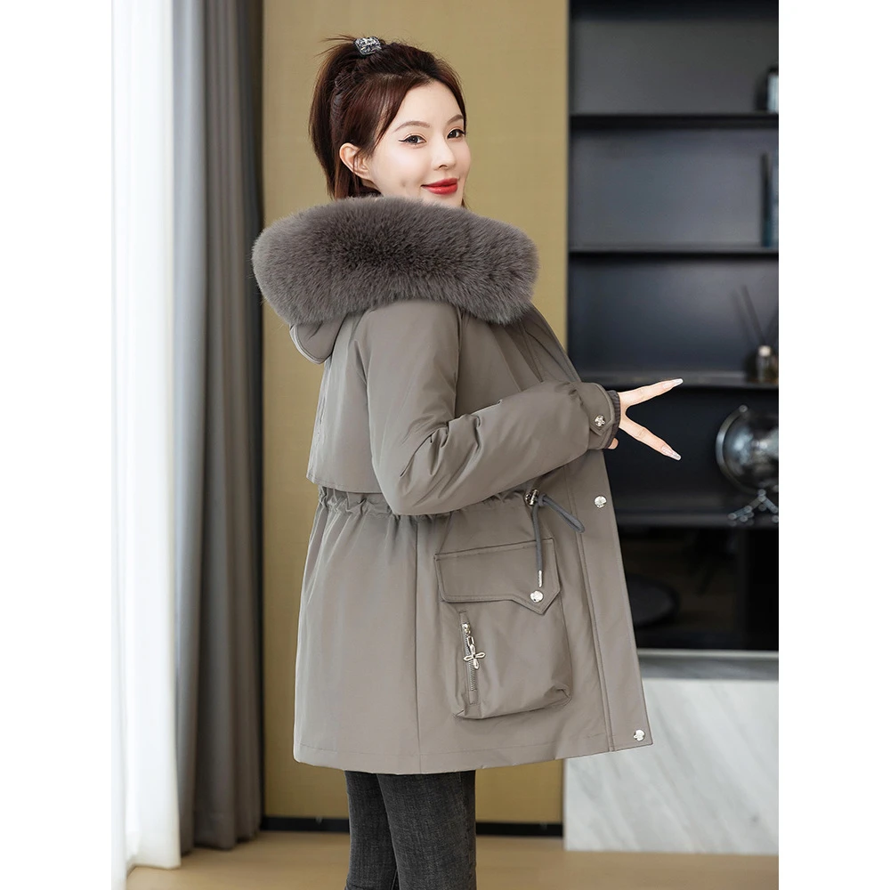 361#冬季新款活里活棉可脱卸内里一衣三穿派克服时尚百搭加厚保暖