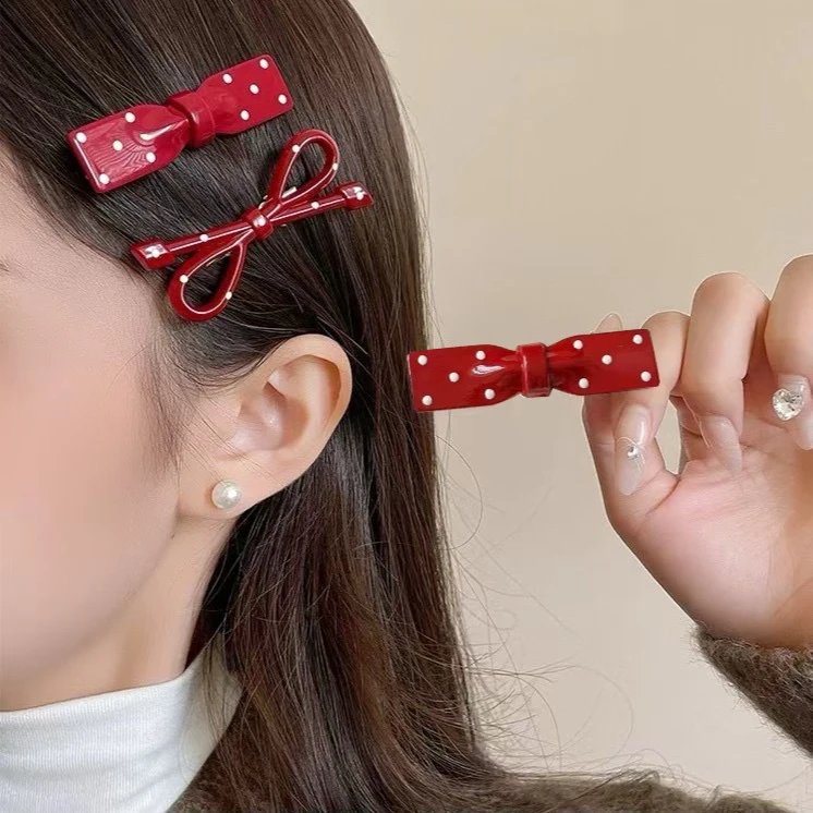 【26个】韩系高级感醋酸亚克力侧边夹刘海夹美拉德安可拉红发夹