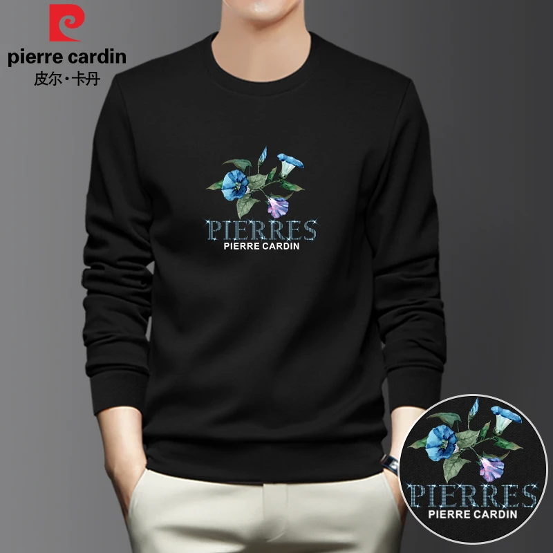 皮尔卡丹圆领卫衣秋冬休闲男士长袖套头宽松休闲高档男装PE30115