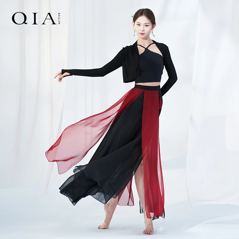 琪亚古典舞成人舞蹈服装女中国风现代民族舞黑色练功服演出服套装