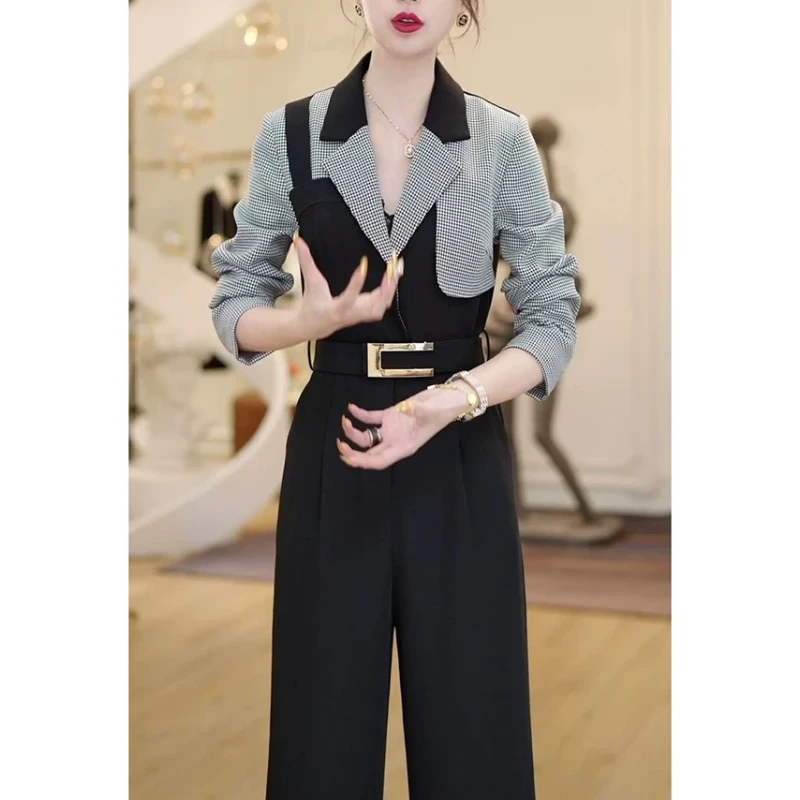 法式时尚设计感显瘦显高通勤潮流连体裤轻奢女2024秋季新款S3361