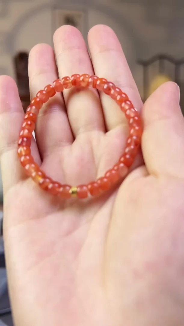【闪购商品】南红玛瑙手串18K金镶嵌南红