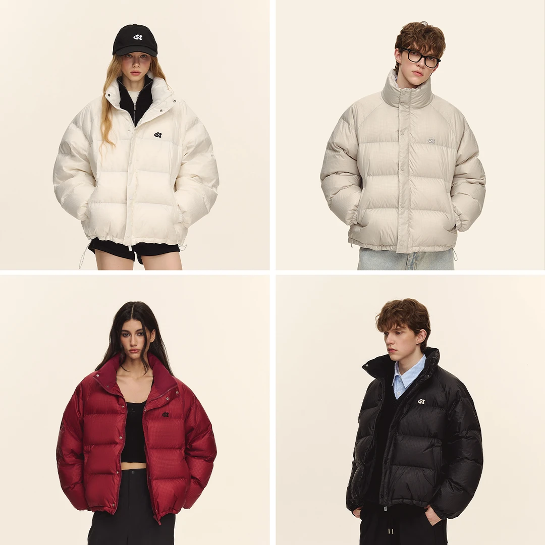 CLIMAX VISION防泼水美式复古羽绒服男宽松加厚短款保暖面包服潮