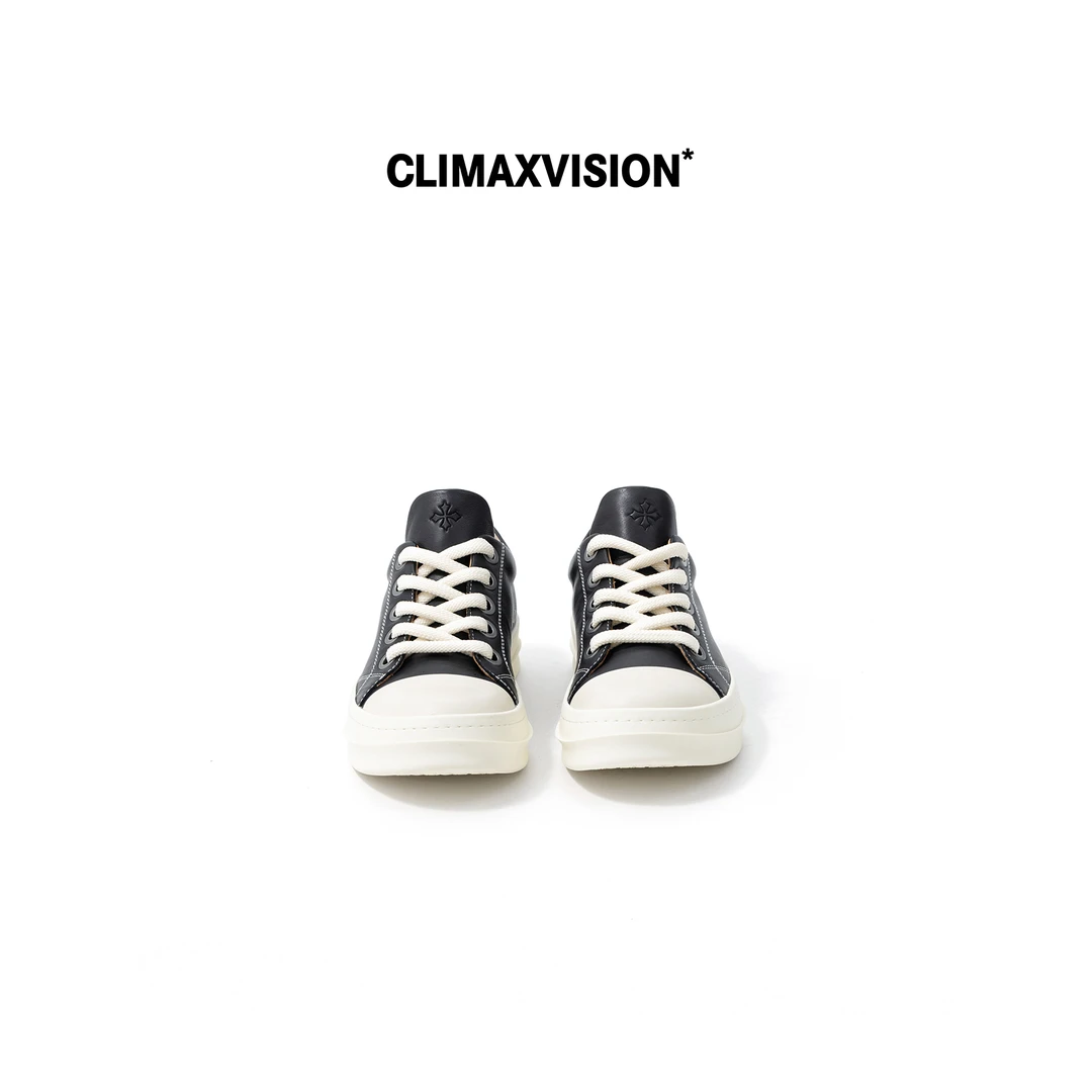 CLIMAX VISION舒适简约 通勤时尚百搭小白鞋 TPU厚底牛皮低帮板鞋