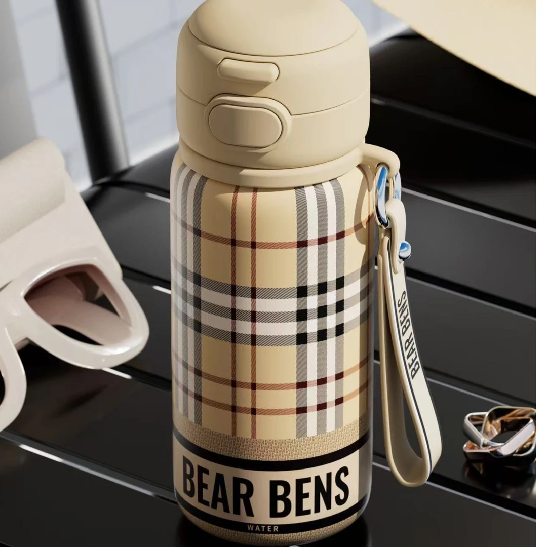 熊本士2024新款高颜值保温吸管直饮水杯316L不锈钢便携大容量