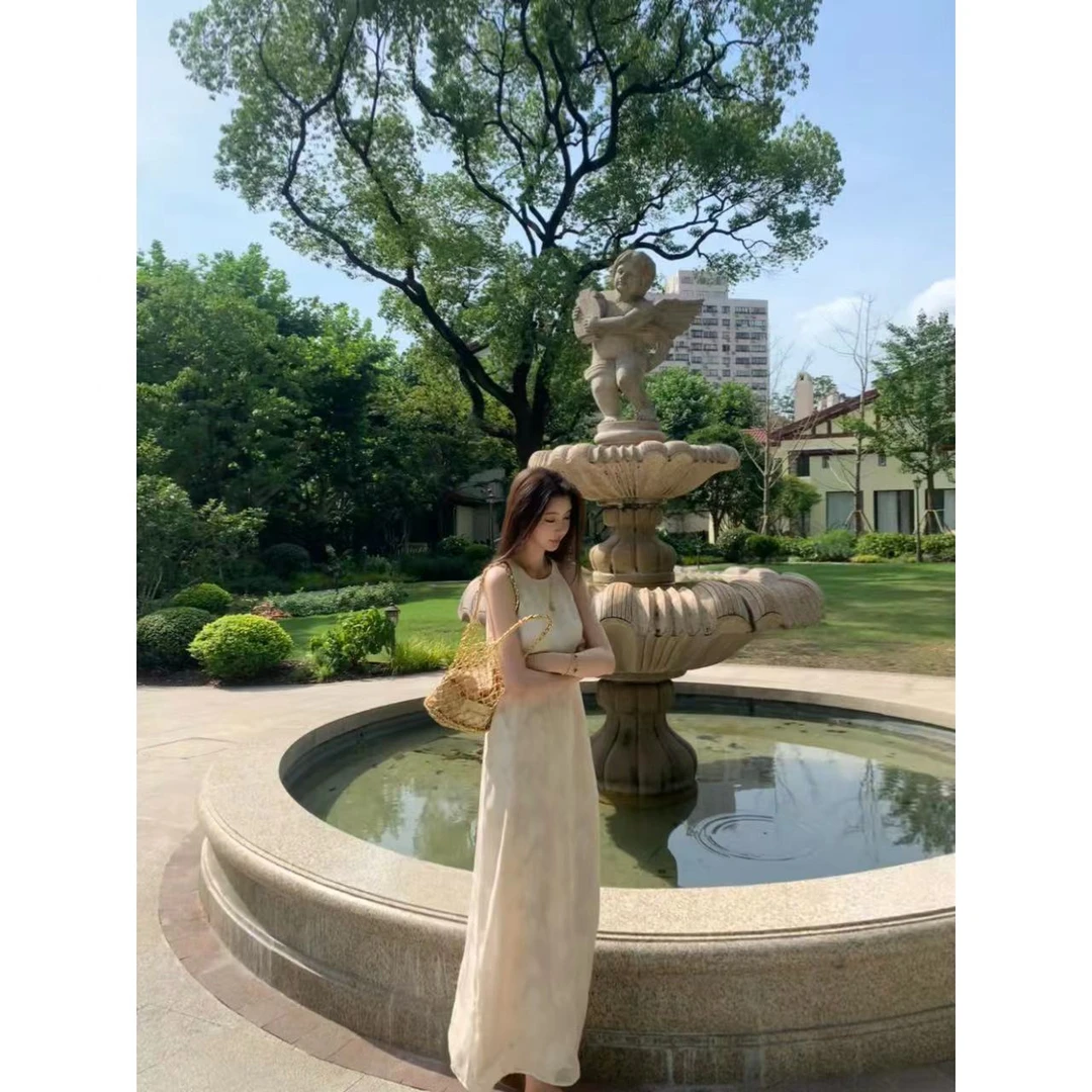 Z11《昙花入梦》 新款钩花无袖长裙清新优雅知性大方