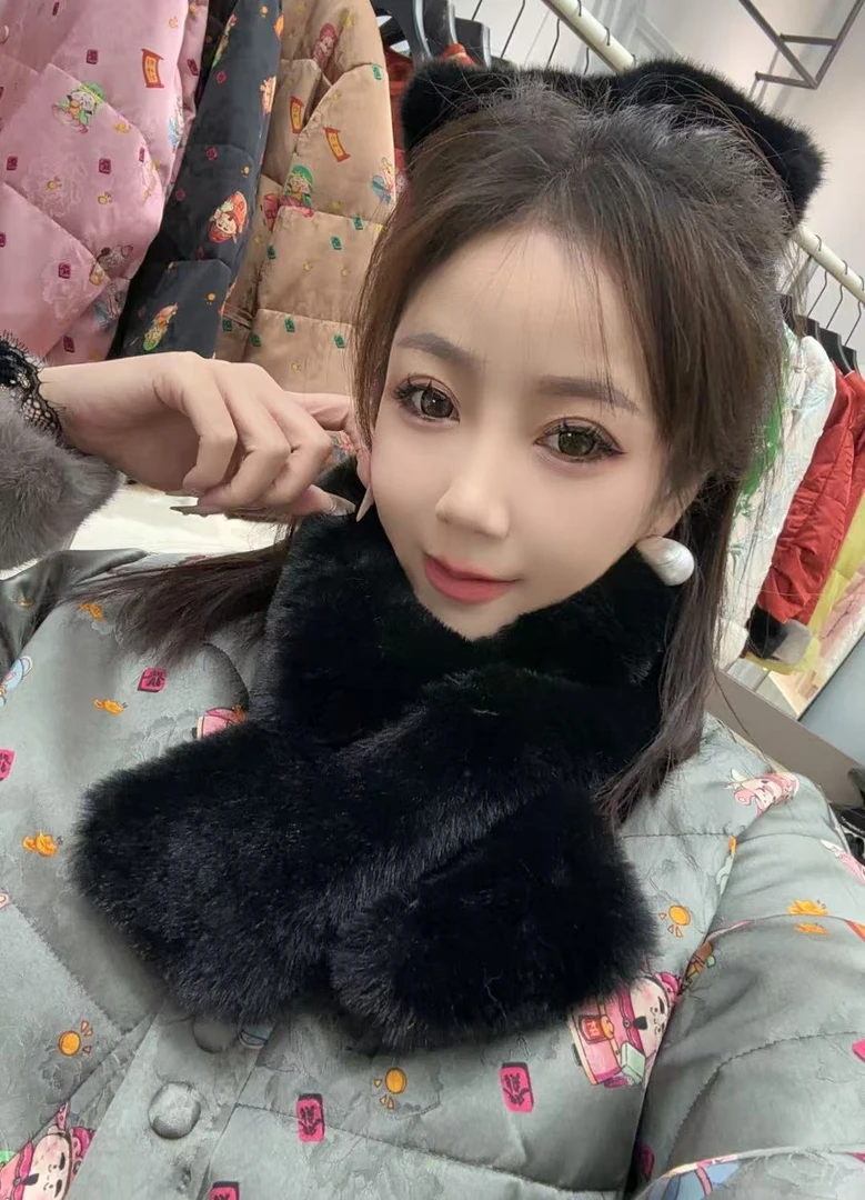 福利品网红韩版冬季保暖百搭围巾毛毛围脖