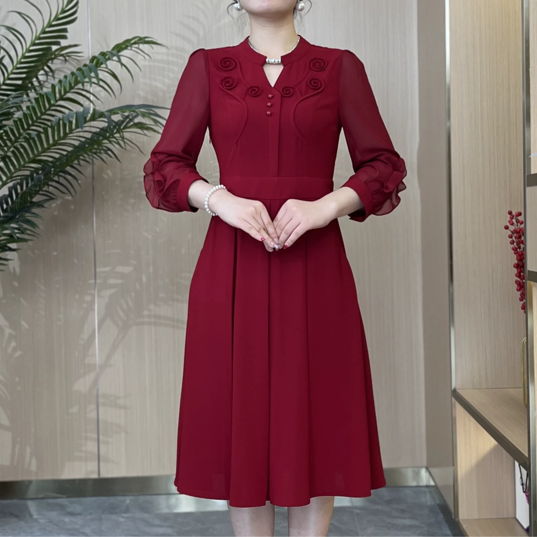 【晨薇女装】24121夏季穿搭时尚洋气新款连衣裙收腰修身显气质