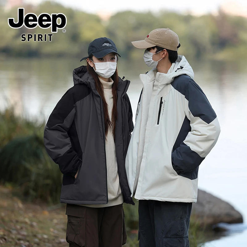 JEEPSPIRIT吉普棉衣男士2024秋冬季新款情侣户外防风防水爆款上衣