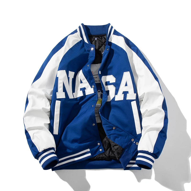 新款春秋冬季潮牌外套NASA联名飞行员夹克男女情侣加厚棉衣棒球服