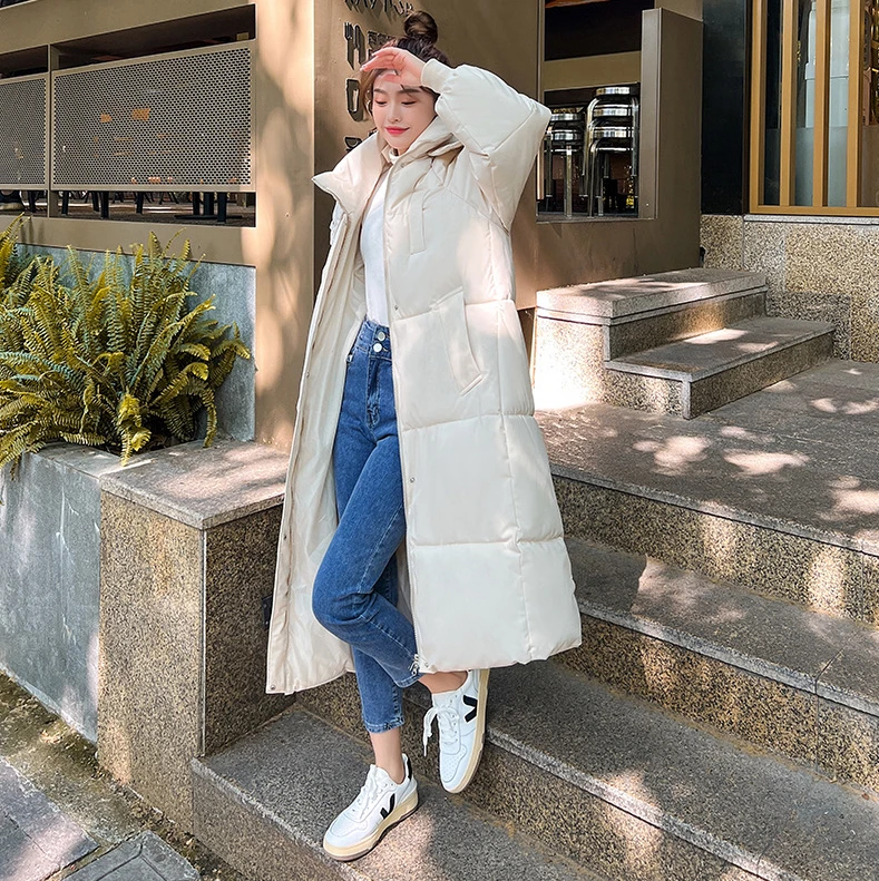 2024纯色百搭韩版宽松棉服运动简约时尚棉衣加厚过膝长款棉袄15款