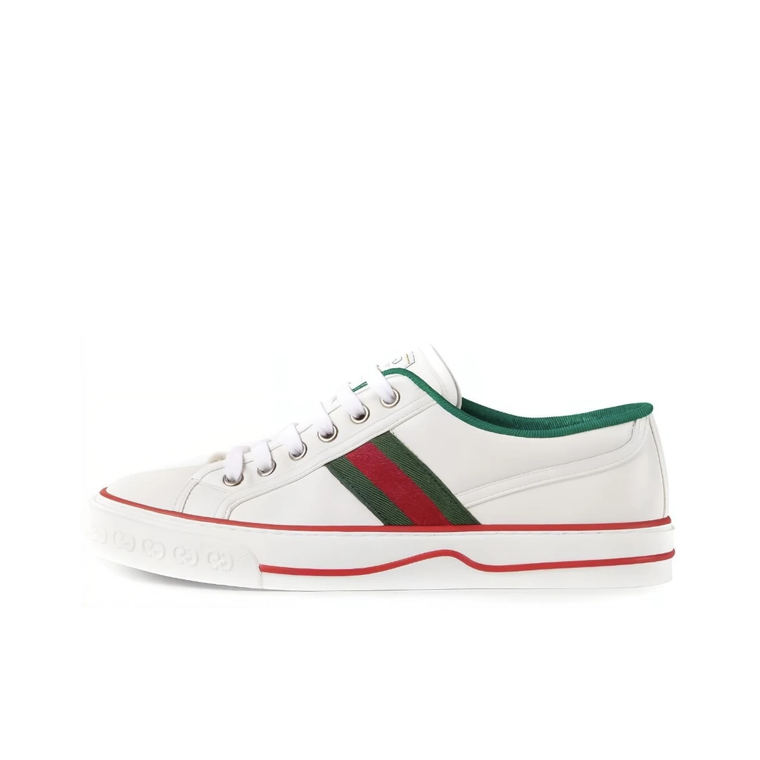 全新未使用 GUCCI/古驰 Tennis 1977 休闲 低帮 板鞋 男士白绿红