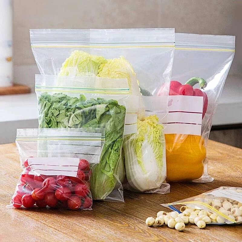 【新疆包邮】60只装 冰箱密封袋加透明厚食物袋子分装家用冷冻