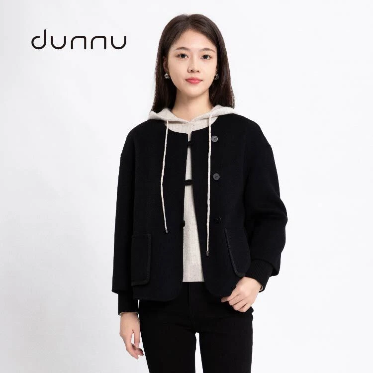 dunnu毛呢外套新中式双面呢DT5D2141