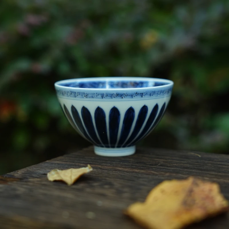 青履茶器元煦窑仿明菊瓣大鸡心杯【直播间同价】
