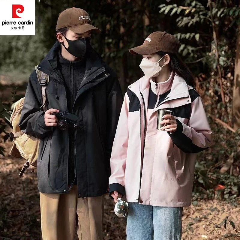 皮尔卡丹三合一防晒防风防水保暖夹克外套大潮流防晒防风防水休闲