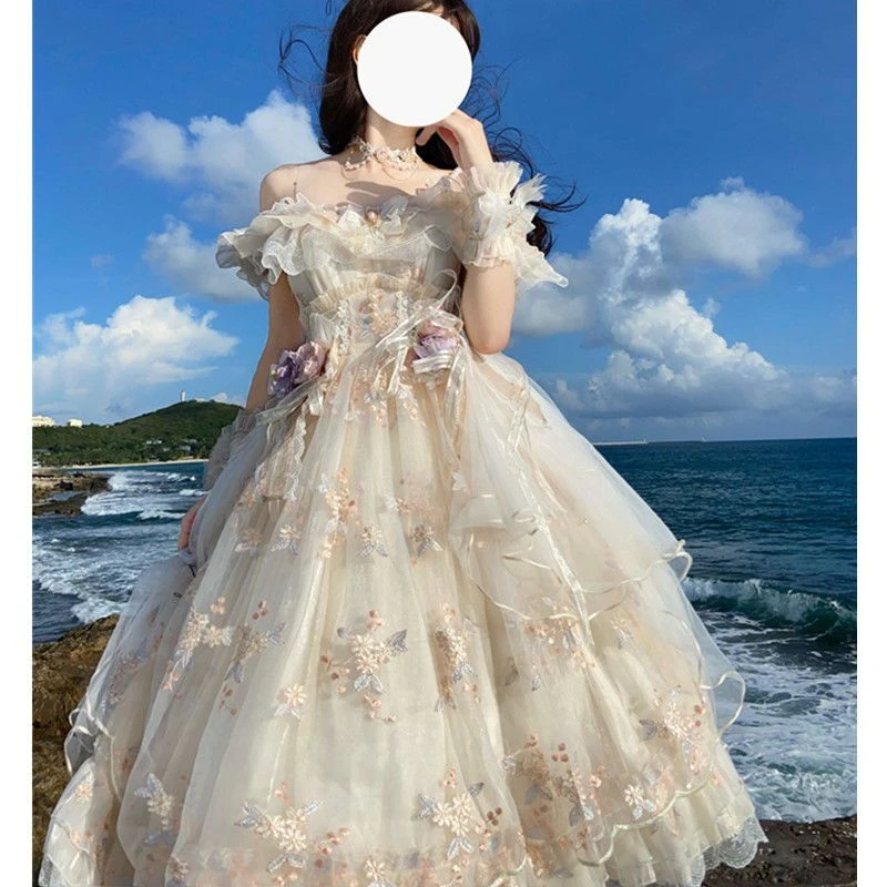花神芙洛拉 lolita裙 公主重工刺绣甜美优雅洛丽塔JSK仙女连衣裙