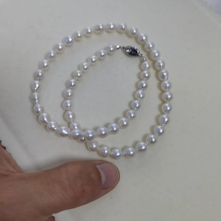 【闪购商品】淡水珍珠颈饰银S925镶嵌6-7mm淡水珍珠项链