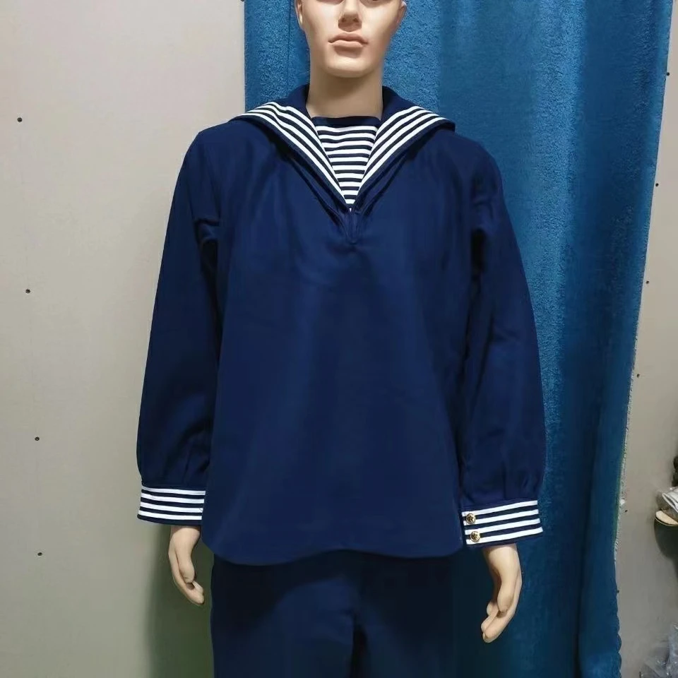 蓝色水冰服呢子套装/的确良蓝色藏蓝秋冬 冬季防寒加厚外套藏青色