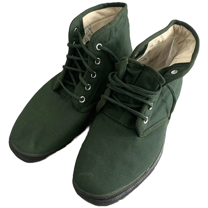 老式库存01橄榄绿胶棉鞋男士高帮防寒保暖加厚防滑耐磨系带训练鞋