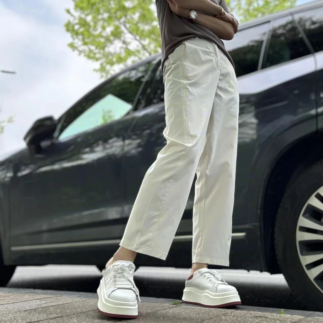 名港【腿型收割机】轻羽毛舒柔抗皱百搭镰刀裤 MG3998