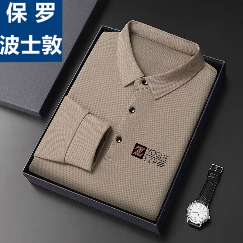 保罗正品新款男士高档长袖秋季新款帅气商务翻领POLO男士高档t恤