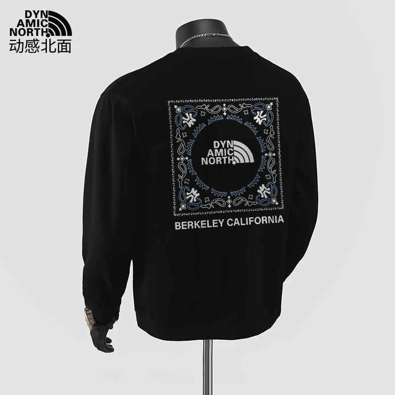 动感北面长袖卫衣秋冬款新款潮流时尚印花圆领套头宽松上衣打底衫