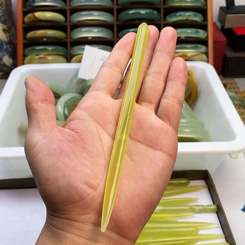 【闪购商品】蛇纹石玉发簪未镶嵌桑*