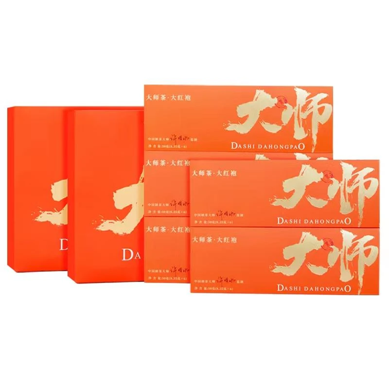 【五条装+俩礼袋】大师茶大红袍浓香型高端茶叶礼盒装岩茶