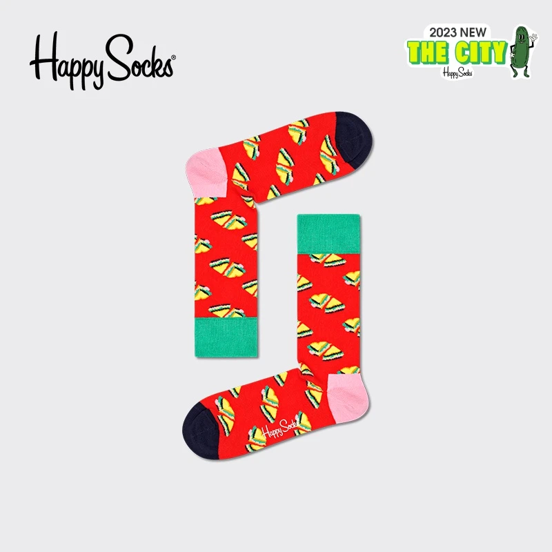 HappySocks潮牌ins美味披萨春夏中筒袜 LOV01-4300