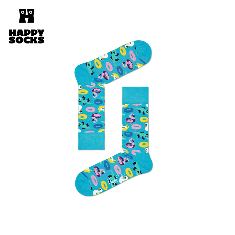 HappySocks斑斓甜甜圈款卡通百搭休闲潮流中筒棉袜PPA01-6000
