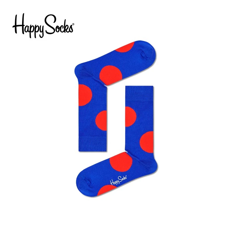 HappySocks大波点ins潮袜波点高帮彩色男女中筒袜子情侣春夏可爱