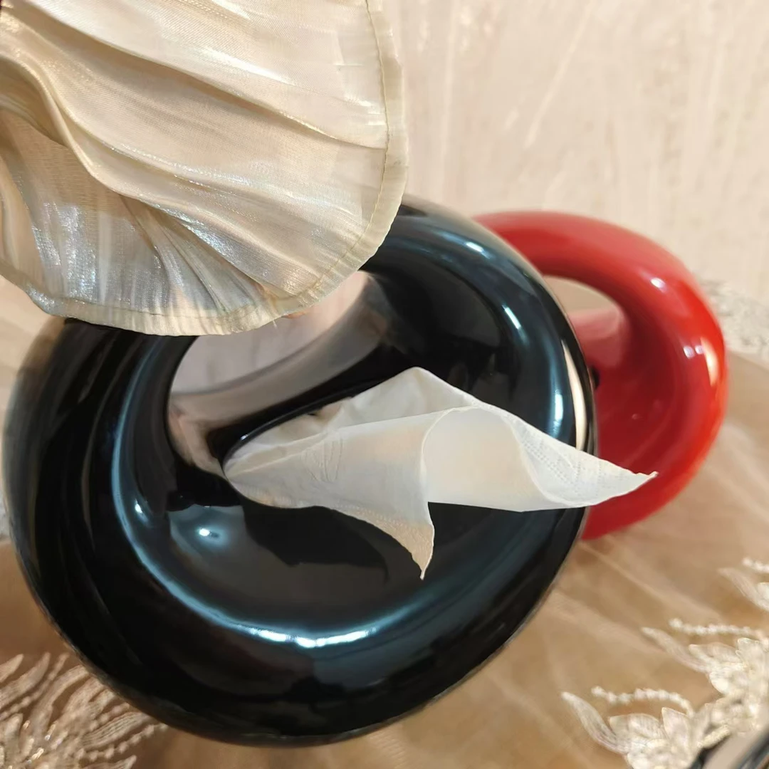 客厅纸抽盒陶瓷抽纸盒家用摆件创意餐巾纸盒高档