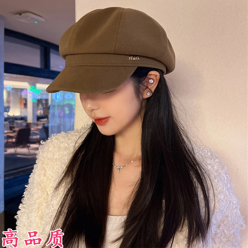 秋冬新款八角帽复古显脸小女韩版休闲百搭贝雷帽英伦风保暖画家帽